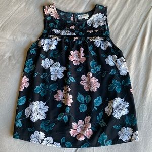Merona women’s black tank top blouse with floral print